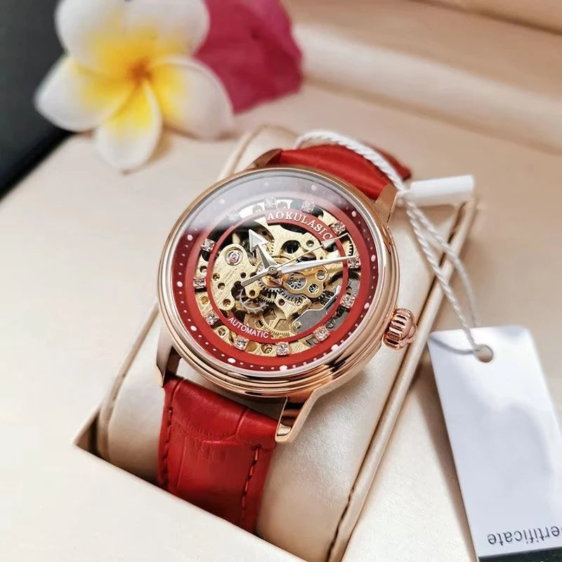 Reloj Automático Aogulas Esqueleto para Mujer