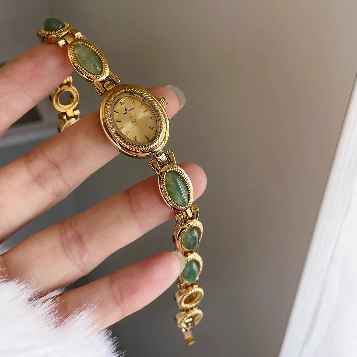 Reloj Pulsera de Jade y Ojo de Tigre
