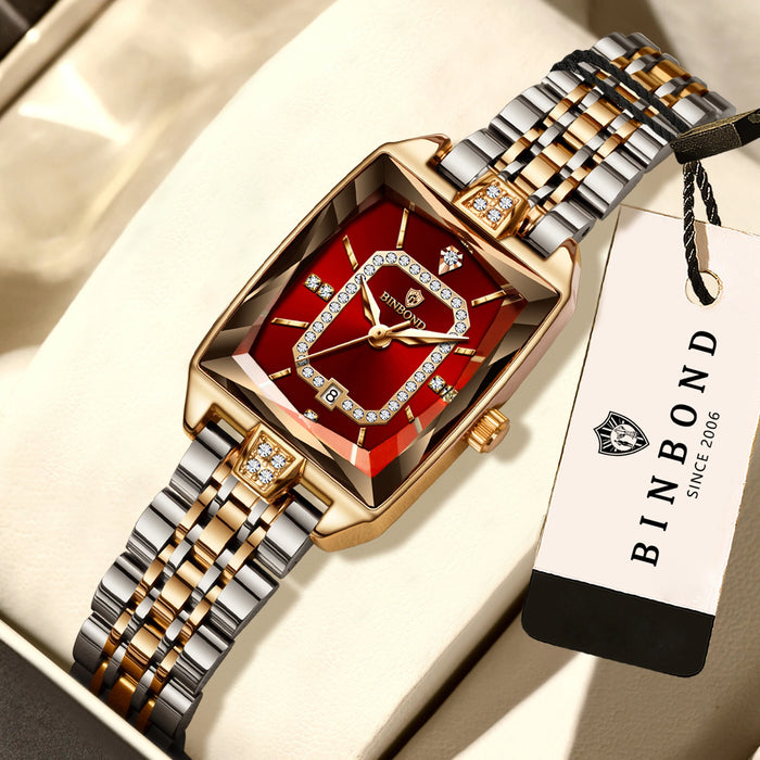 Reloj BINBOND Zircon Cuadrado para Mujer