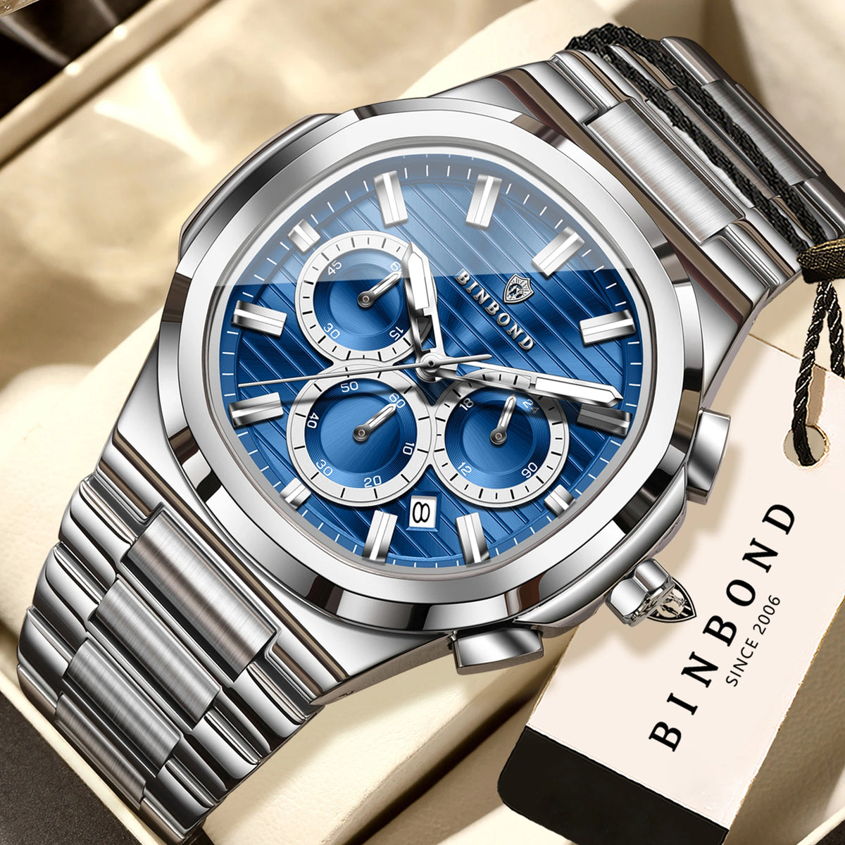 Reloj BINBOND Cronógrafo de Acero
