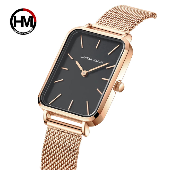 Reloj Rectangular de Malla Hannah Martin
